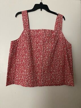 torrid Red Floral Square-Neck Tank with Wide Straps